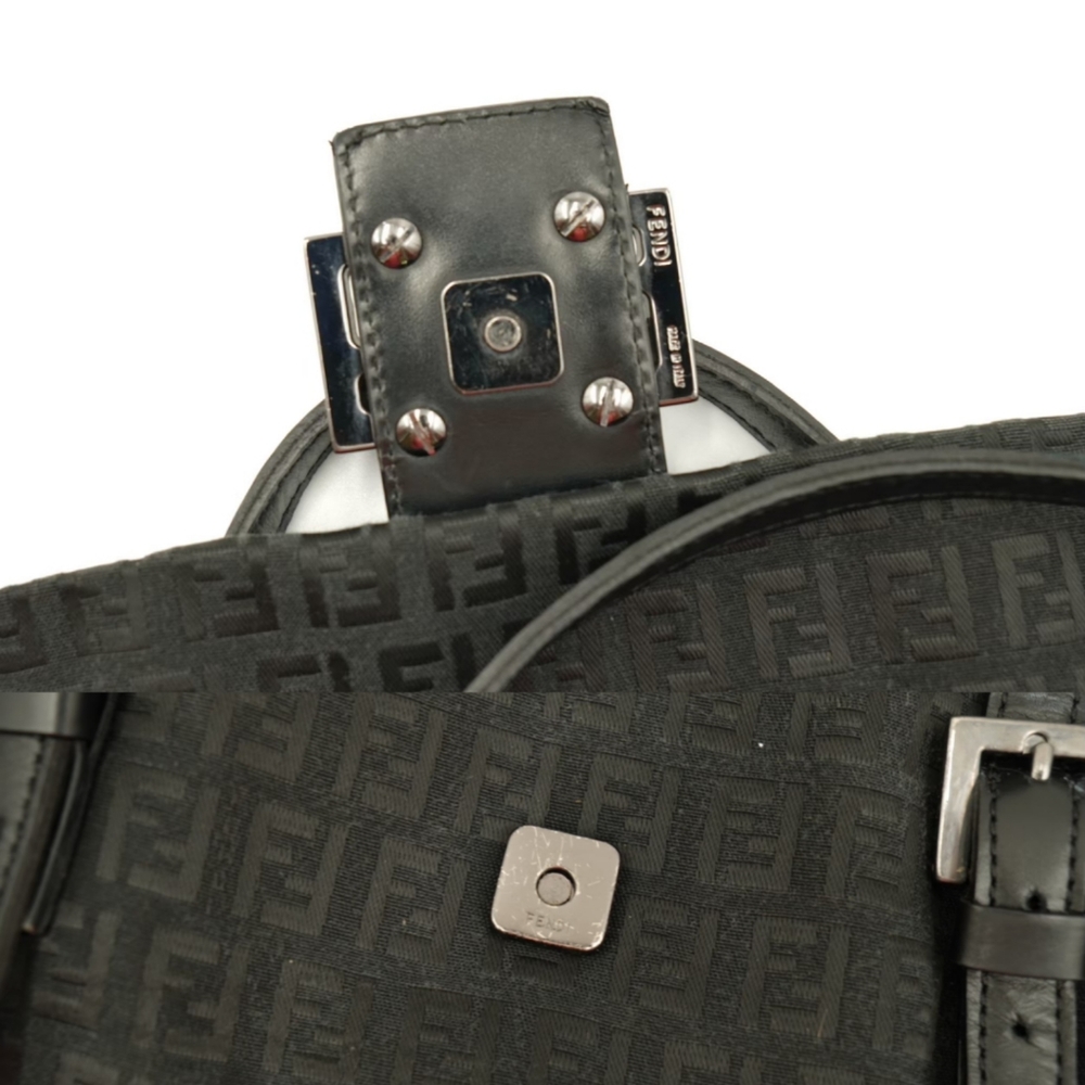 ❌️❌️SOLD❌️❌️J36💖 Fendi Vintage Black Flap Zucchino Shoulder Bag - Picture 13 of 16